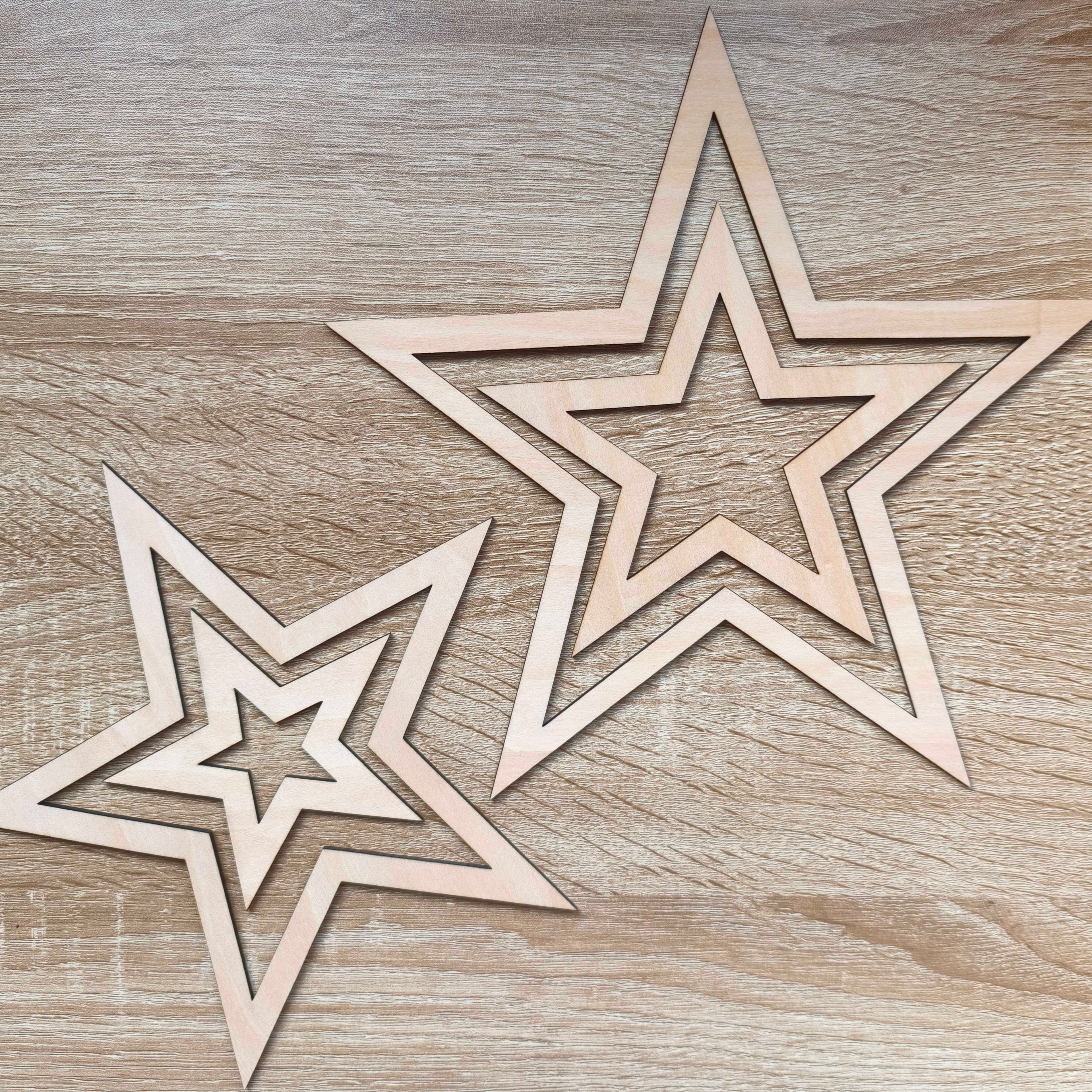 Support en bois, étoile en bois de 10, 15, 20 ou 25 cm