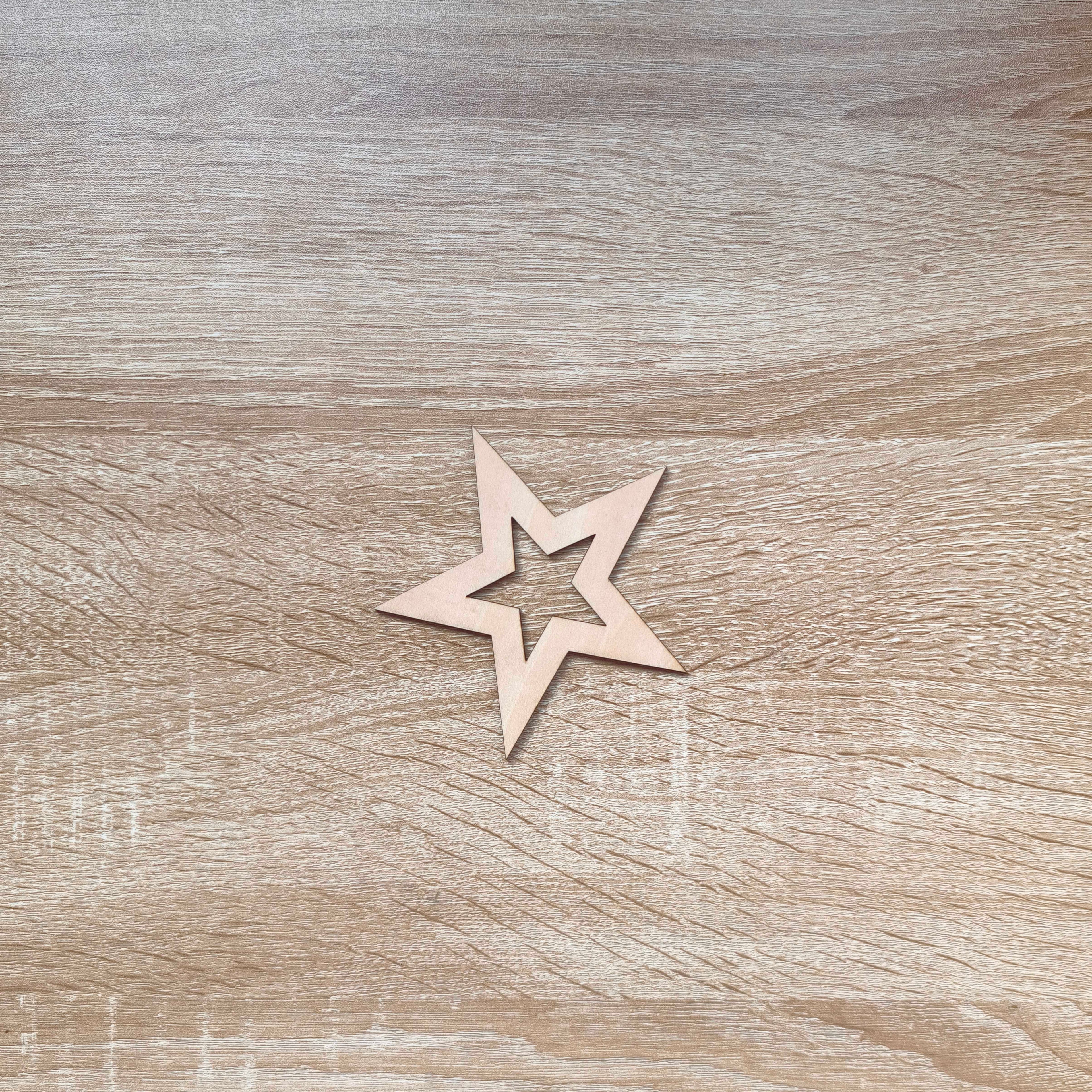 Support en bois, étoile en bois de 10 cm