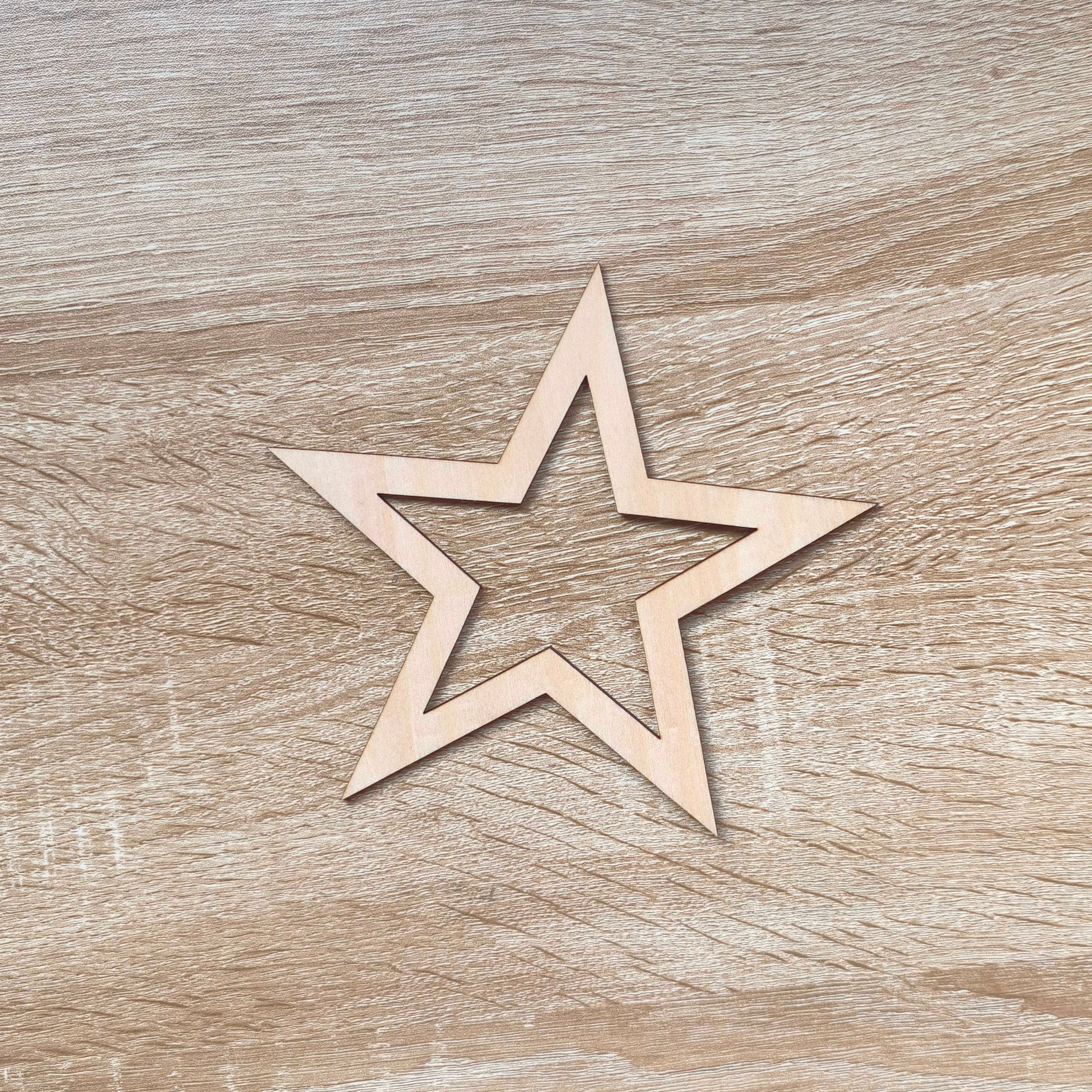 Support en bois, étoile en bois de 15 cm