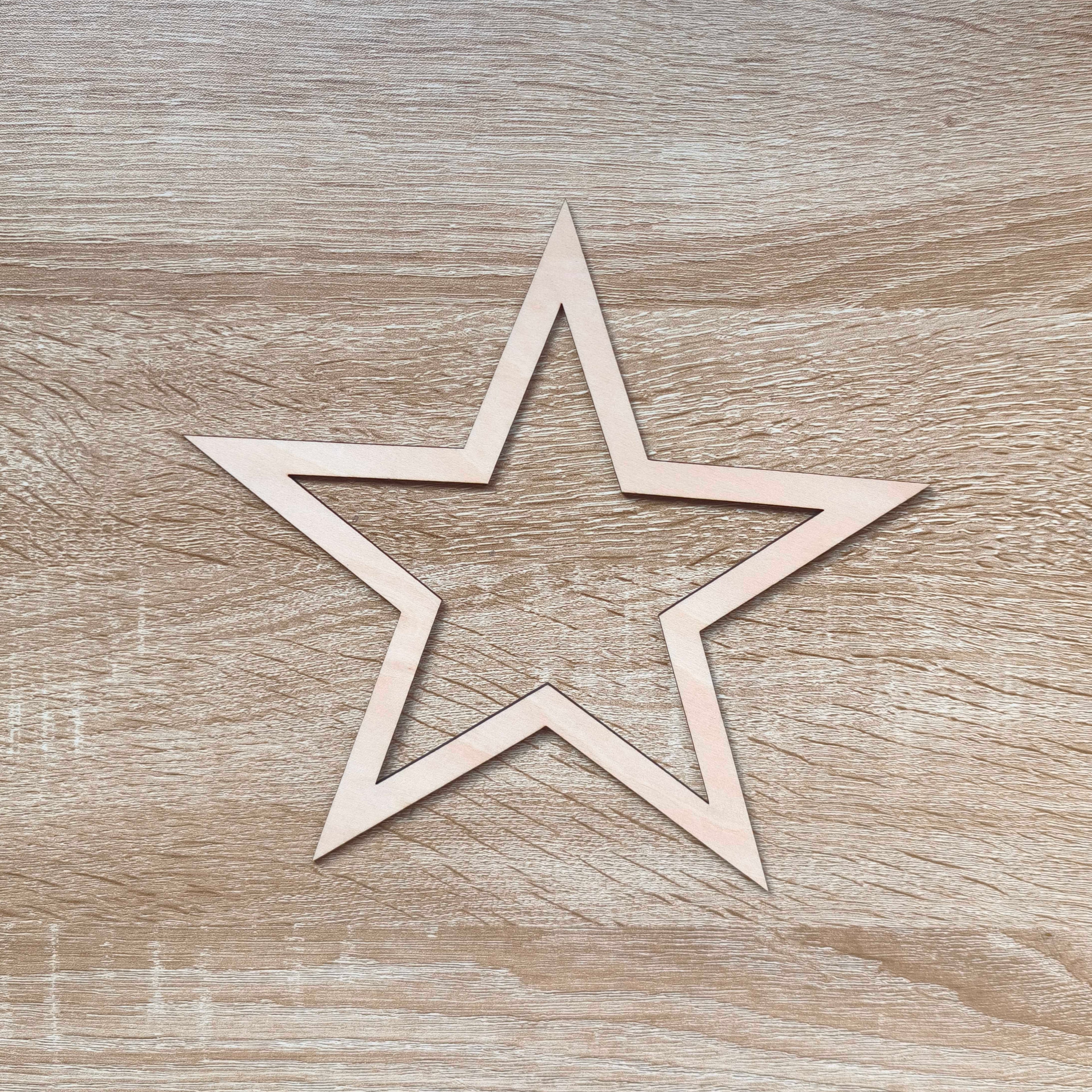 Support en bois, étoile en bois de 20 cm