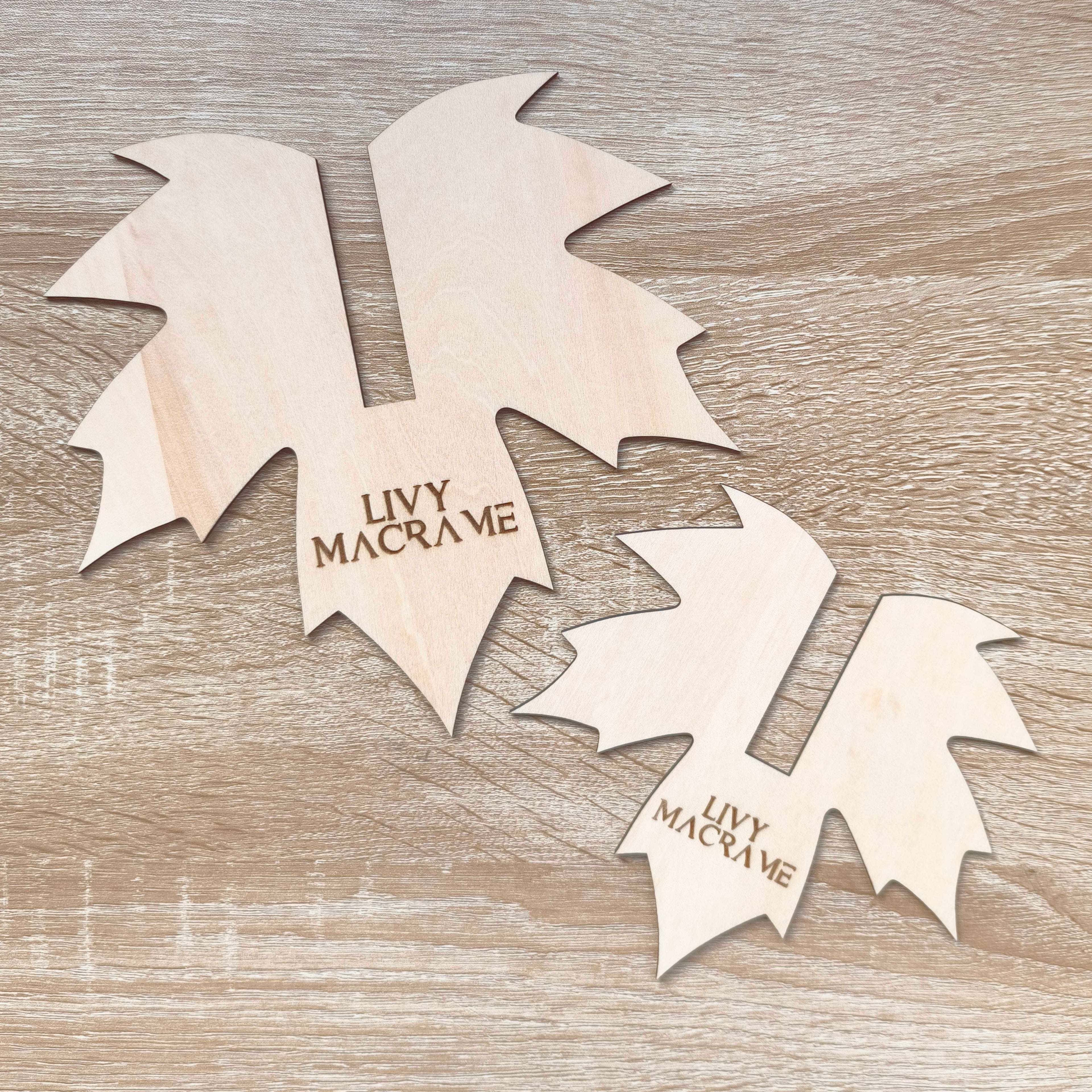 Gabarit de feuille en bois, style automnale, de 20cm ou 15cm