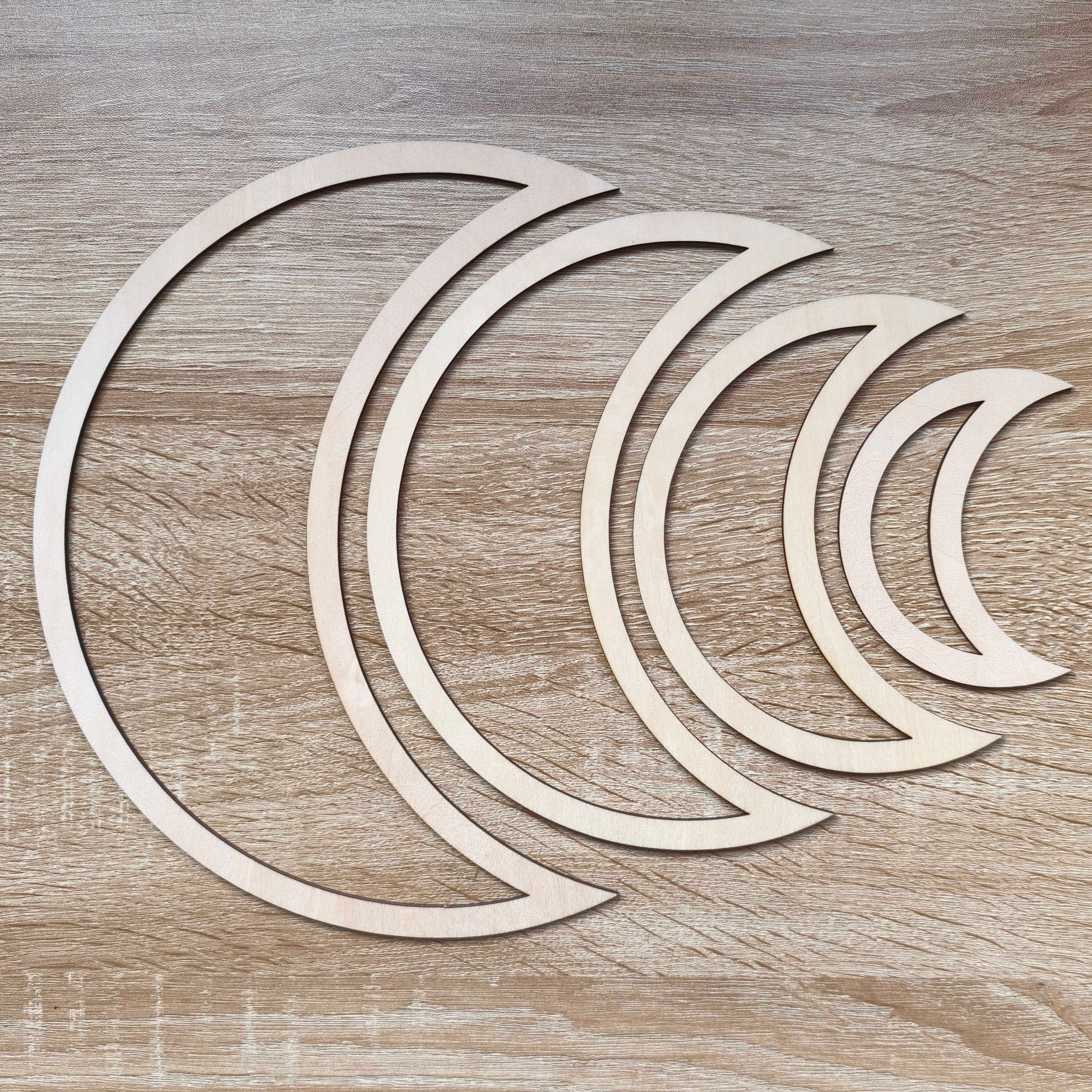 Support en bois, lune en bois disponible en 10, 15, 20 ou 25 cm 