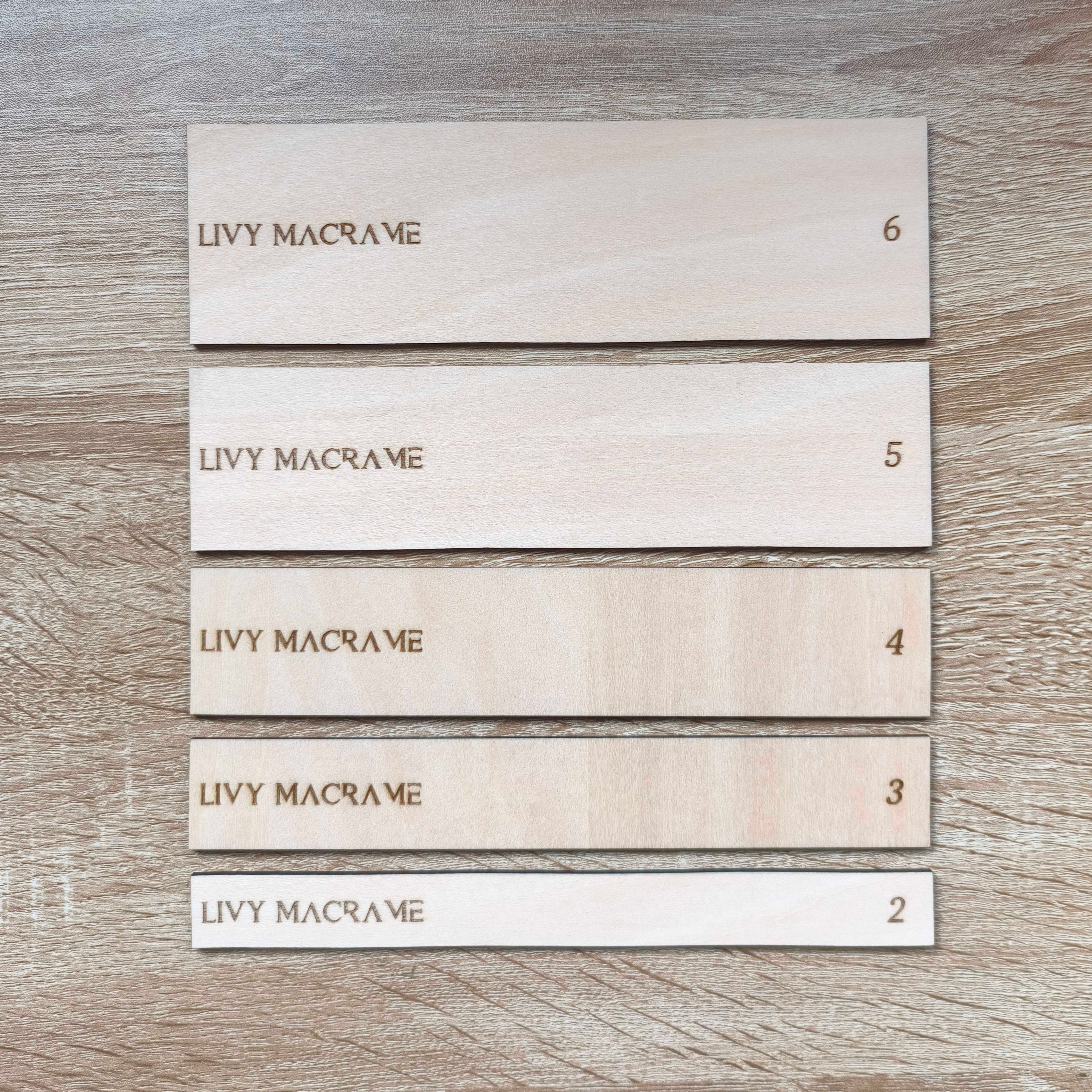 Réglettes pour le macrame, pour les espacement et la découpe, longueurs 20cm