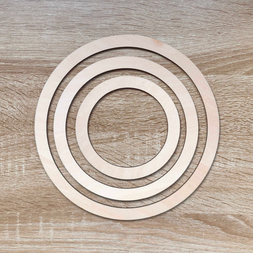 Anneaux en bois épaisseur 1.5cm, dispoen 13cm, 18cm et 23cm