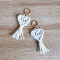 Porte clé en macramé coeur 