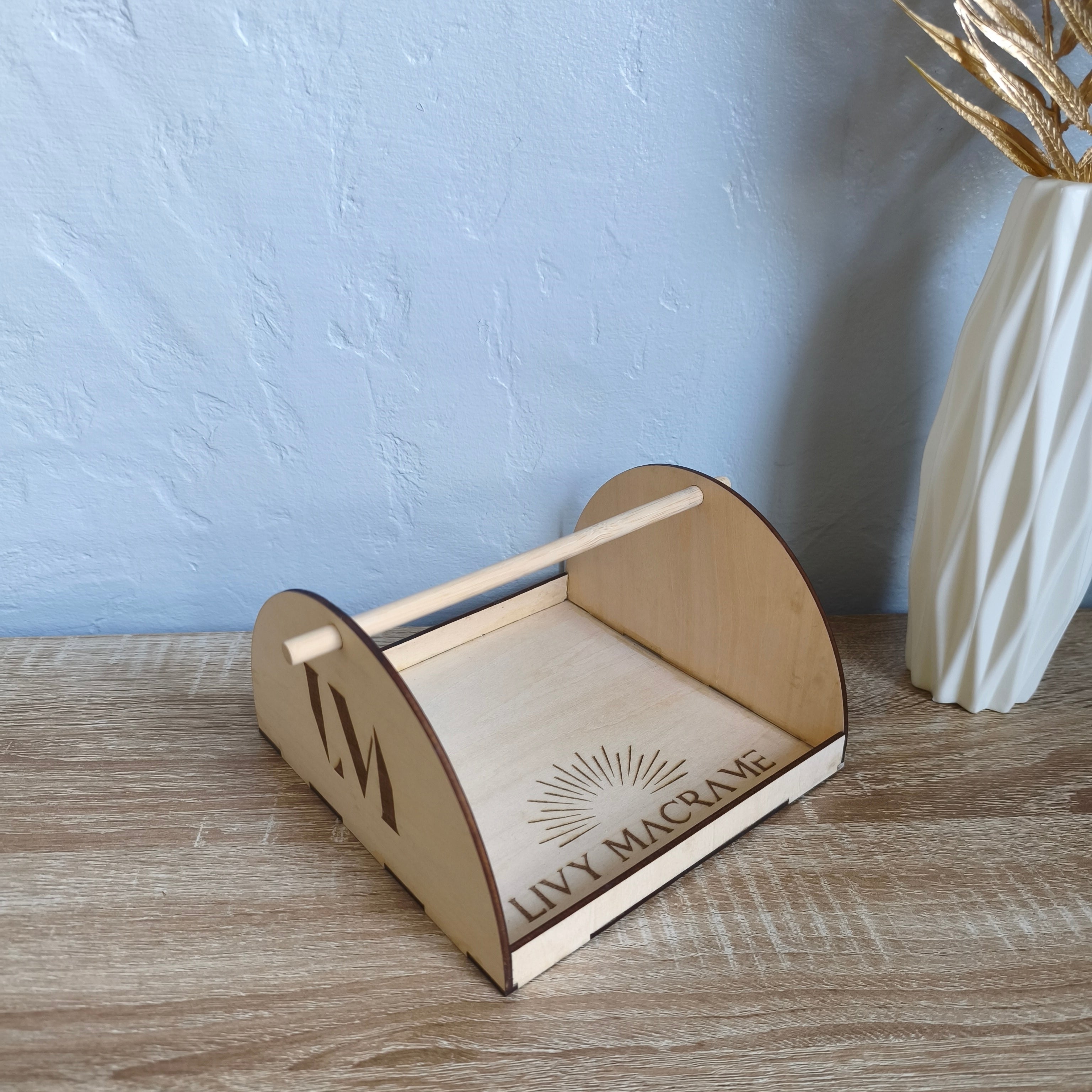 Dérouleur de Bobine en Bois avec Plateau Intégré