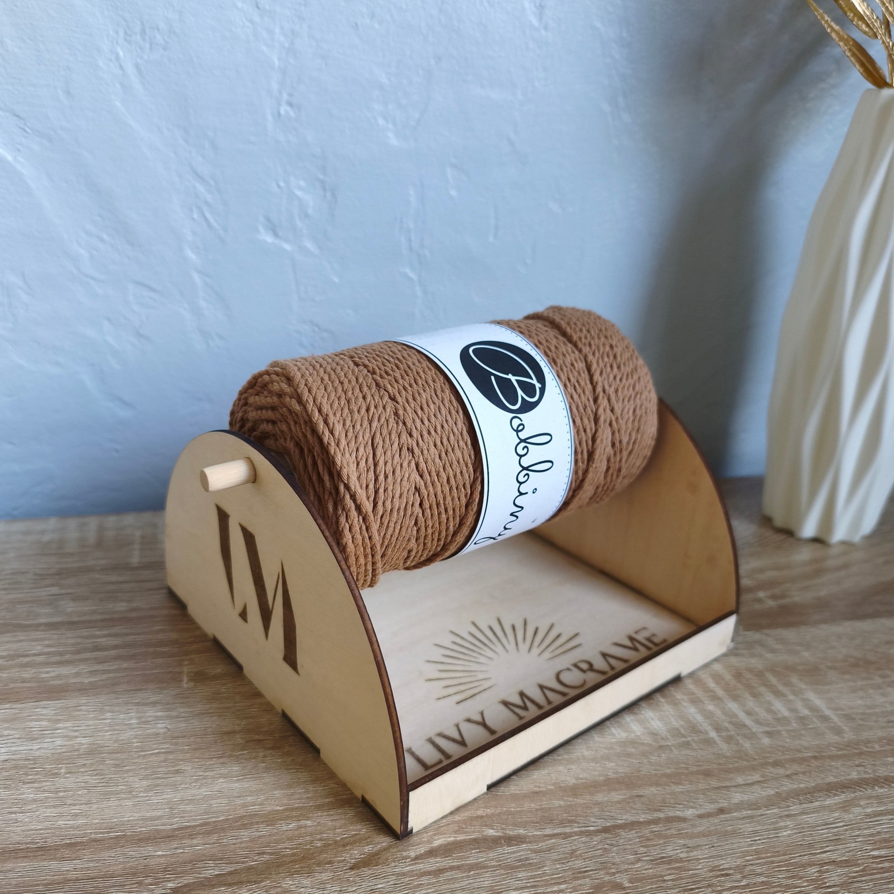 Dérouleur de Bobine en Bois avec Plateau Intégré
